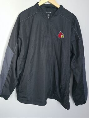 Sport-Tek Windbreaker Jacket XL Black Pullover Team Logo Lightweight Zip